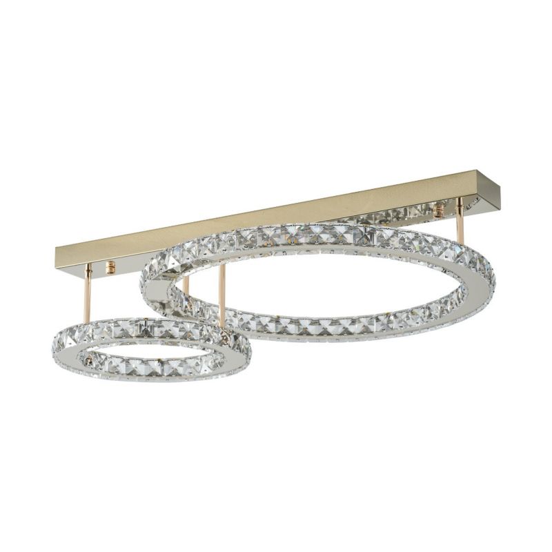 Lampa sufitowa wisząca Zuma Line Girona 8976 złoto-kryształ kryształowa wbudowany LED 36W 1 szt.