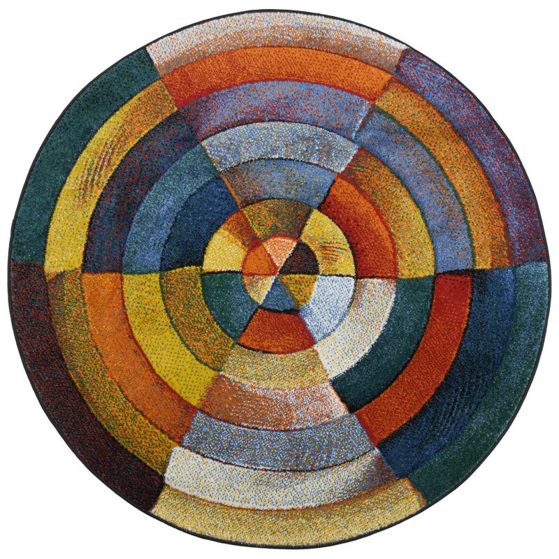 Dywan okrągły 120 cm Zefir e-floor geometryczny wielokolorowy 1 szt