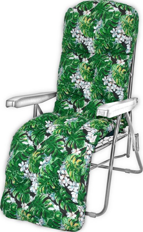 Poduszka na leżak z podnóżkiem AMPO gruba zielony czarny 1 szt.