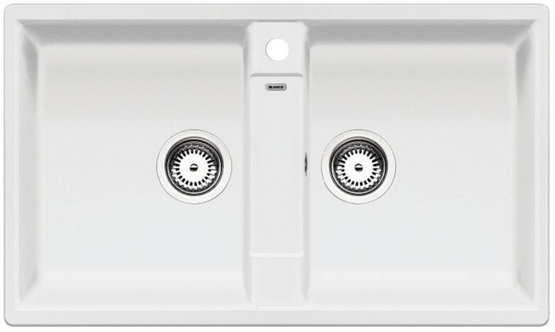 Zlewozmywak 2-komorowy Blanco Zia 9 Silgranit biały 86x50 cm, do zabudowy, 1 szt.