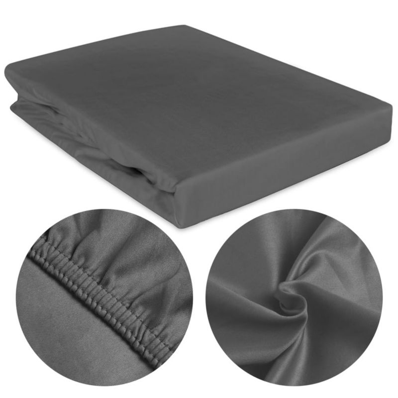 Prześcieradło satynowe z gumką Darymex 120x200 kolor szary 1 szt.