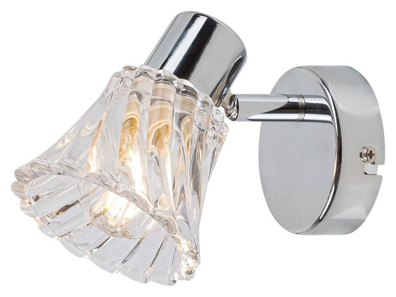 Kinkiet ścienny Rabalux Hestia chromowany przezroczysty z włącznikiem 1 x E14 x 40W IP20 wym: 11,5 x 9 x 13 cm - 1 szt.