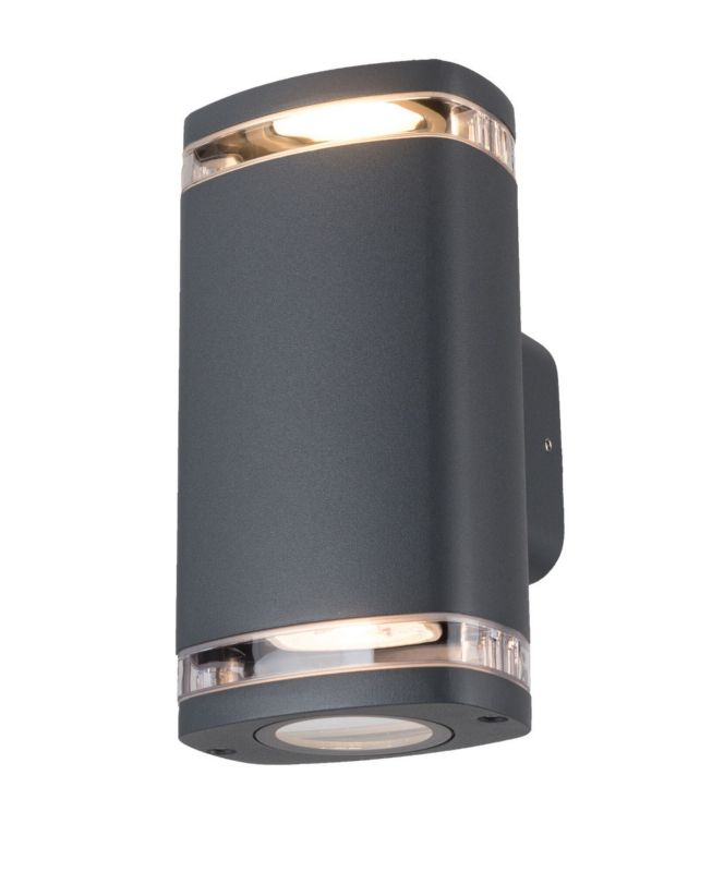 Kinkiet ścienny zewnętrzny Kanlux Zevi szary 2 x GU10 x 10W IP54 wym: 19 x 10 x 10 cm - 1 szt.