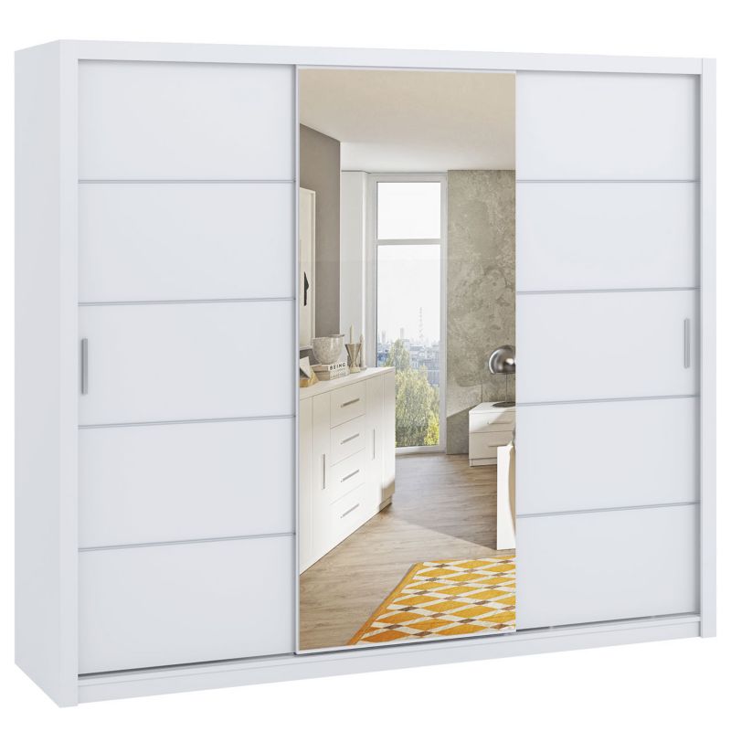 Szafa przesuwna z lustrem MIRJAN 24 Bono SZ250 biały 1 szt.