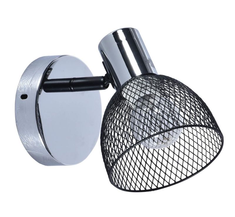 Kinkiet ścienny Lampex Roni chromowany czarny 1 x E14 x 60W IP20 wym: 18 x 10,5 cm - 1 szt.