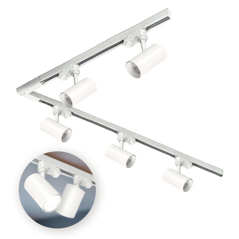 Oświetlenie szynowe 3-fazowe Kobi szyna 1m+2m, L prawy, 5x Lampa, 2x zaślepka biała 1kpl.