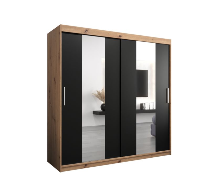 Szafa przesuwna Garderoba Abiks POLE 200 artisan/czarny 1 szt.