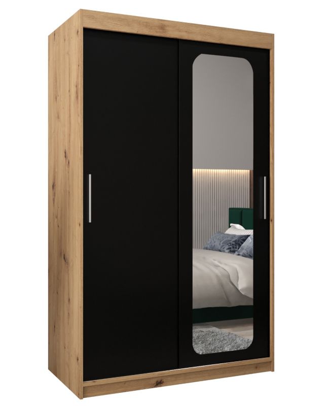 Szafa przesuwna Garderoba Abiks PROMO T2 120 artisan/czarny 1 szt.