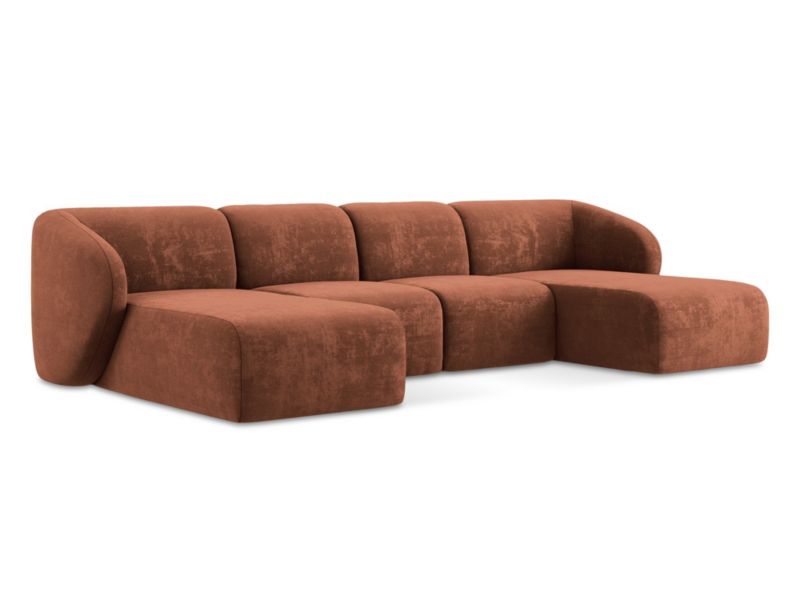 Sofa panoramiczna LaMiaSofa CERVO z tkaniny szenilowej 370x170 cm terakota 1 szt.