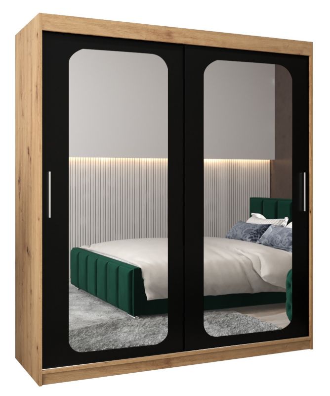 Szafa przesuwna Garderoba Abiks PROMO T3 180 artisan/czarny 1 szt.