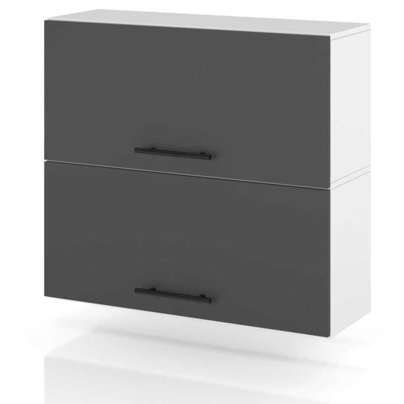 Szafka Kuchenna Hurtownia-Mebli Wisząca Klapowa W80K sPremium 80cm Biały Mat Szary Mat 80x32x72 cm 1szt.