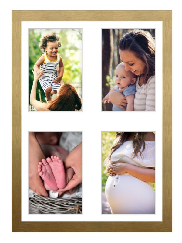 Ramka na 4 zdjęcia Hekla MDF galeria 30x40x4 złoty 1szt.