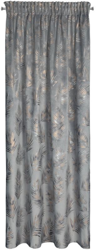 Zasłona Eurofirany Gloria 140 x 300 cm szara / srebrna