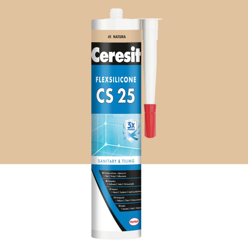 Silikon sanitarny Ceresit CS 25 beżowy natura 280 ml
