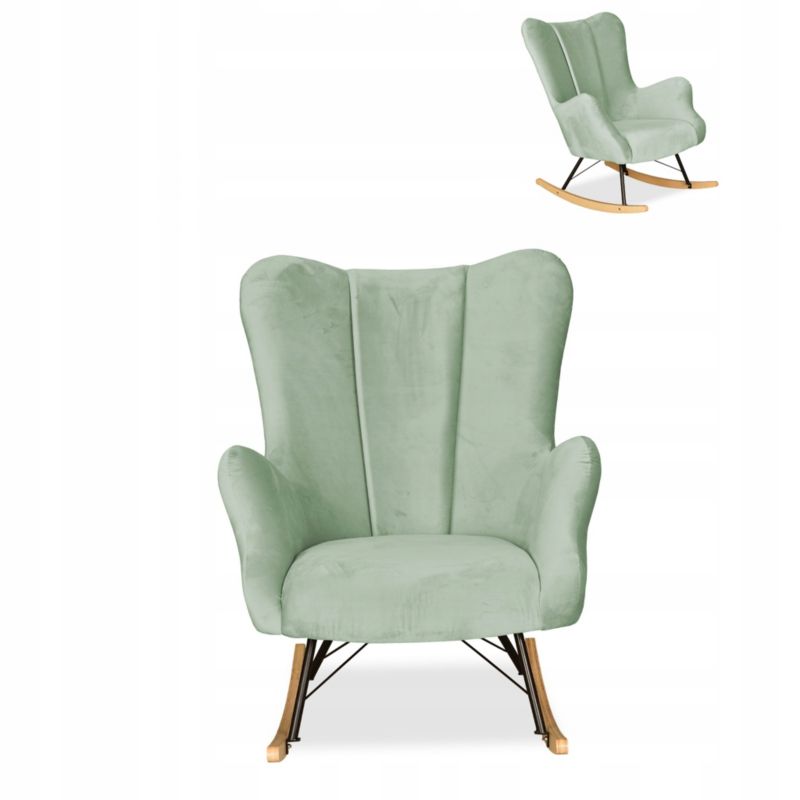 Fotel uszak do salonu bujany Family Meble Vika miętowy zielony 1szt