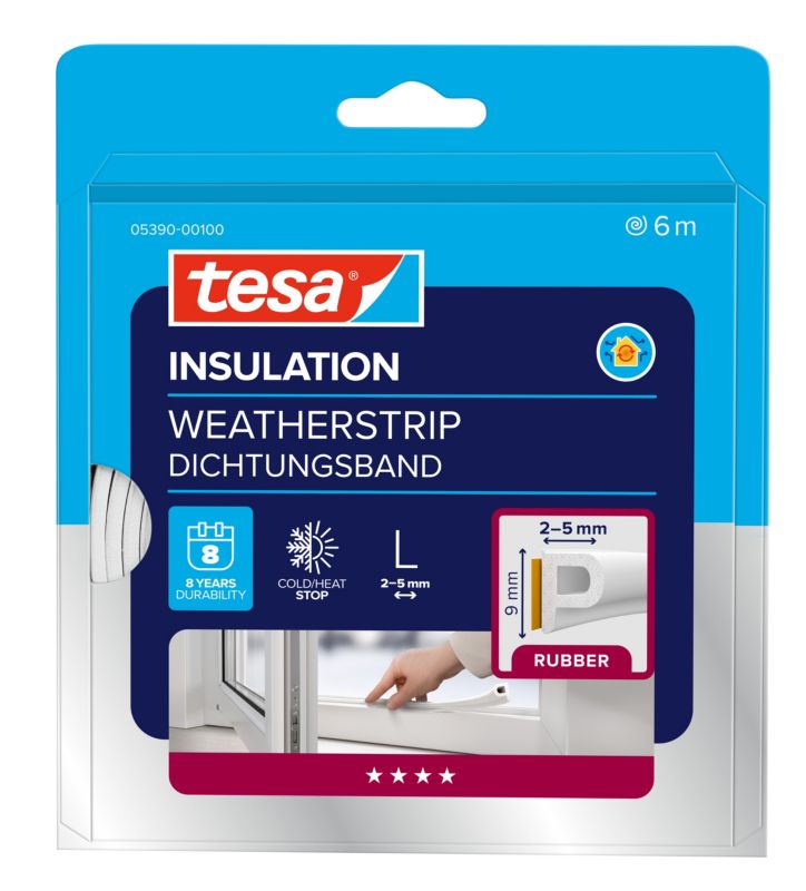 Uszczelka gumowa Tesa profil P 5/9mm 6m biała