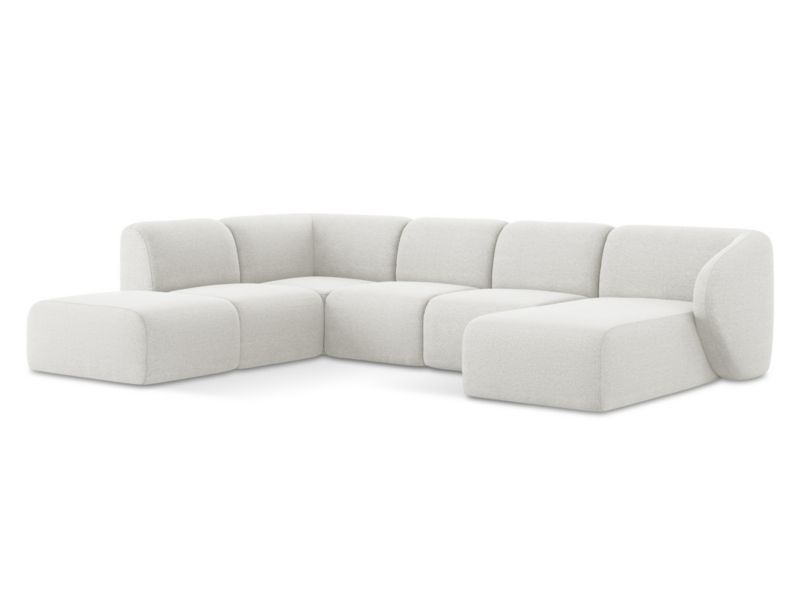 Sofa panoramiczna LaMiaSofa CERVO z tkaniny bouclé 325x236 cm biały 1 szt.