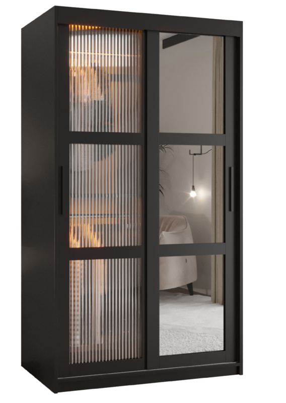 Szafa przesuwna Garderoba Abiks FLUTES 2 100 czarny 1 szt.