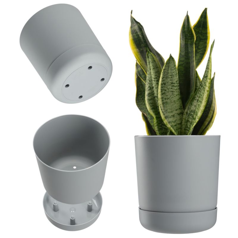 Doniczka KADAX Donica Z Podstawką 25cm szara mat 1szt.