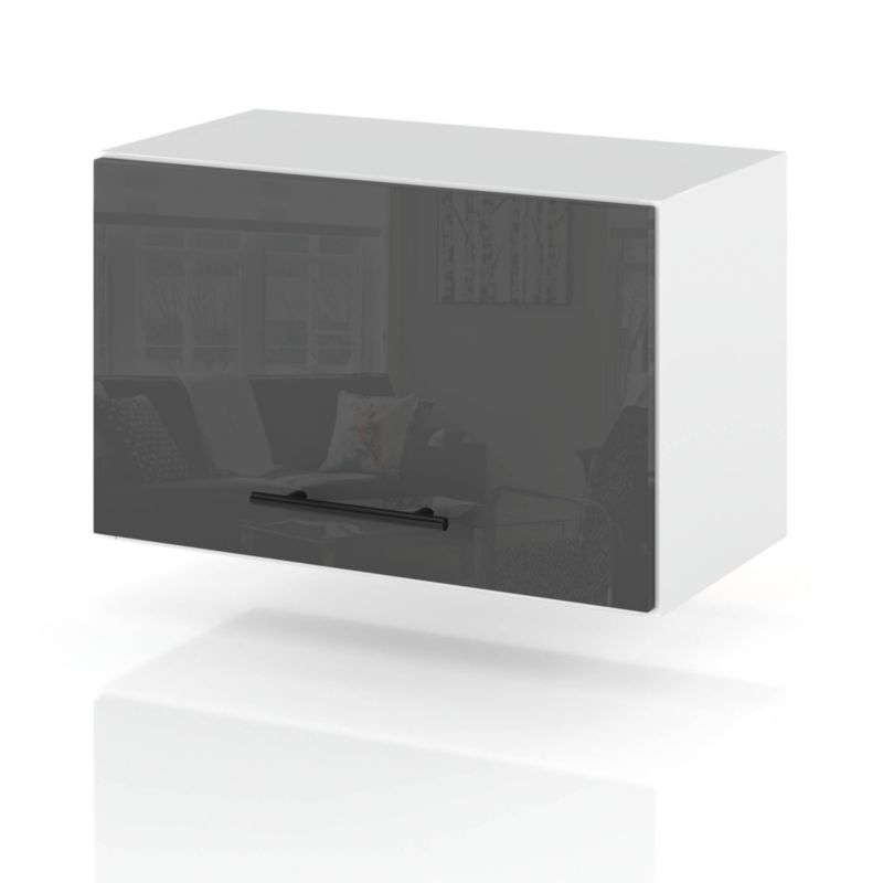 Szafka Kuchenna Hurtownia-Mebli Wisząca Okapowa OKAP60 sPremium 60cm Biały Mat Szary Połysk 60x32x36 cm 1szt.