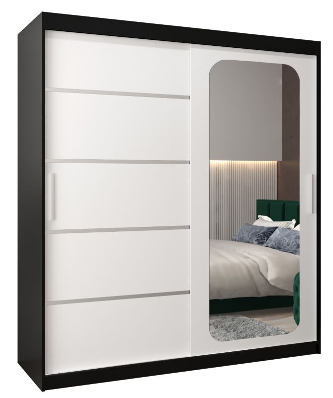 Szafa przesuwna Garderoba Abiks PROMO V2 180 czarny/biały 1 szt.