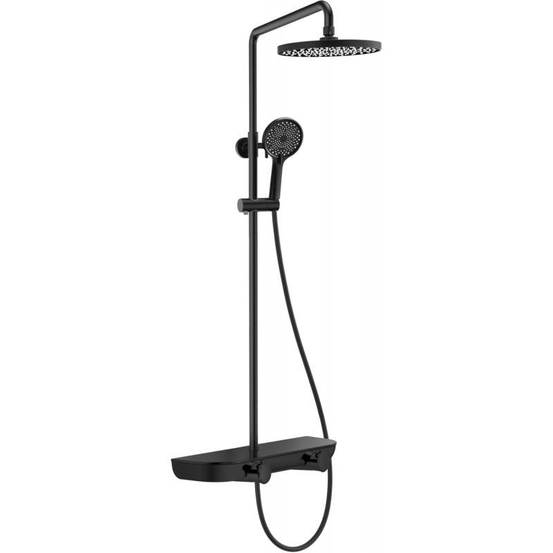 Zestaw prysznicowy z deszczownicą i baterią Mexen Axis czarny 1 szt.