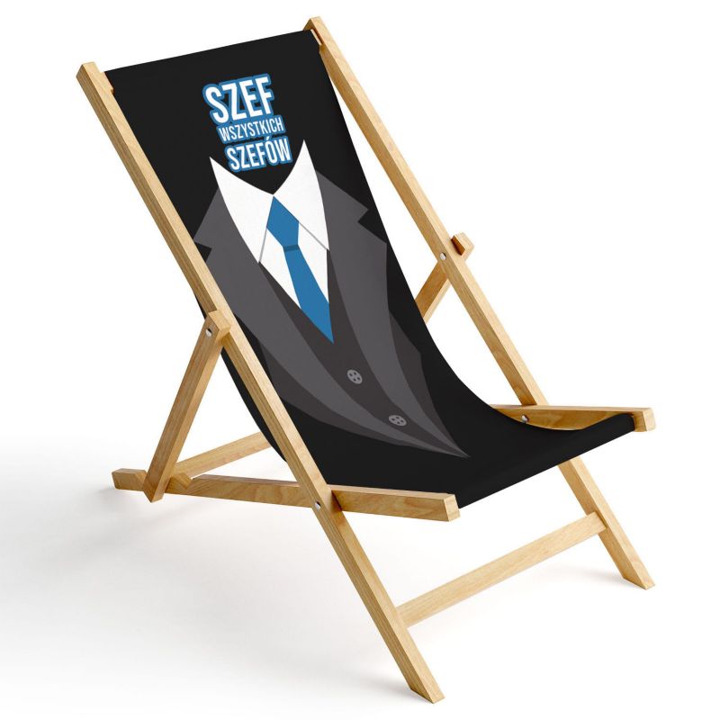 Leżak ogrodowy Ferocity drewniany składany Szef wszystkich szefów 1 szt.