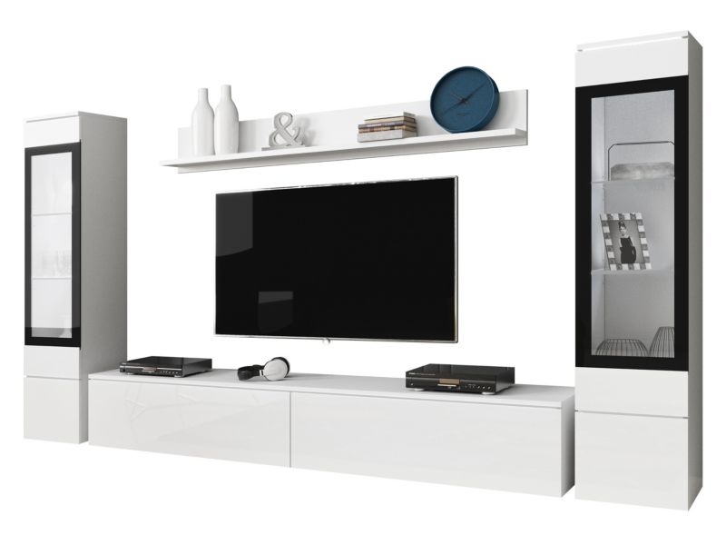 Meblościanka MIRJAN 24 Vera II biały / biały połysk 1 kpl.