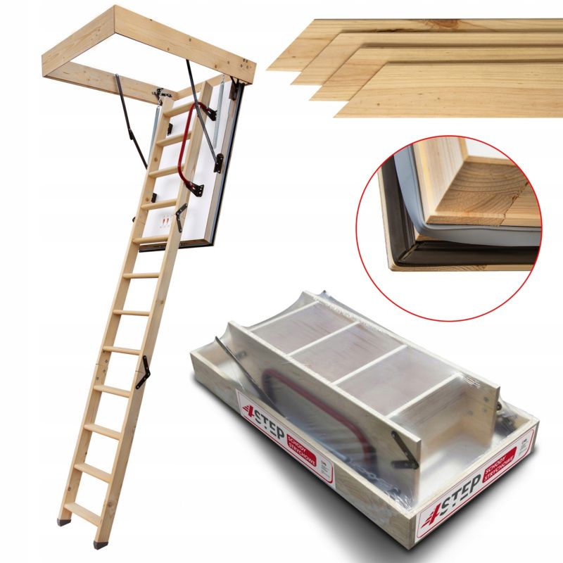 Schody strychowe 4STEP Nordic 130x70 0,44 W/m2K listwy maskujące 1szt.