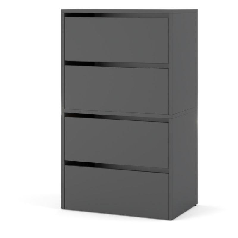 Szafka Na Buty Hurtownia-Mebli 4 Drzwi Zestaw szafki na buty Hugo 2 moduły 60cm Szary Mat Szary Mat 60x36x100 cm 1szt.