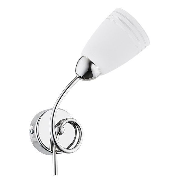 Kinkiet ścienny Alfa Camea chromowany biały styl nowoczesny 1 x E14 x 10W IP20 wym: 27 x 8 x 8 cm - 1 szt.