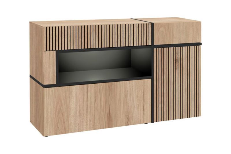 Komoda ASM Meble CROSS 150 LED hickory jackson/czarna 1 szt.