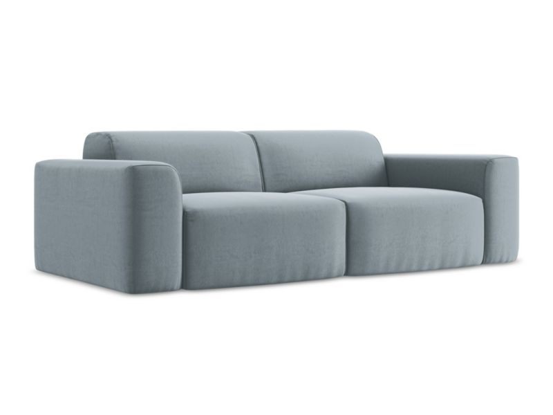 Modułowa sofa 2-osobowa LaMiaSofa BOVA z tkaniny welwetowej 208x104 cm jasny niebieski 1 szt.