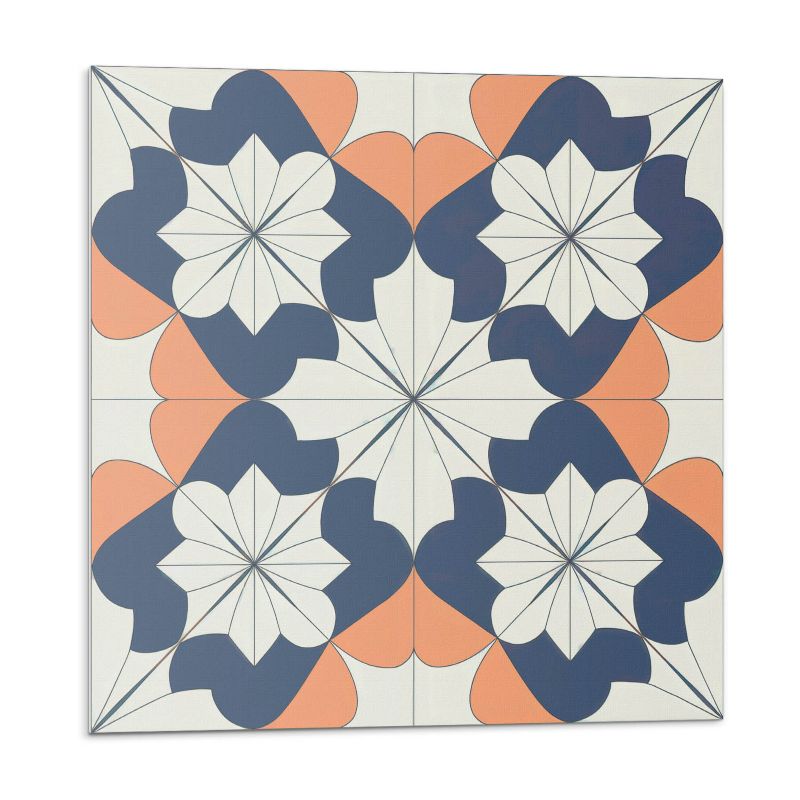 Kafelki samoprzylepne Wallfluent 50x50 cm Stylowy wzór kwiatów w geometrii 4 szt.