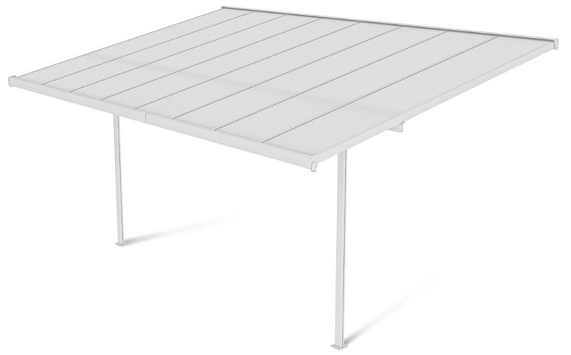 Wiata Hardmaister Ogrodowa garażowa ATLANTA 4,4x3m Poliwęglan Przyścienna Biała 1 szt