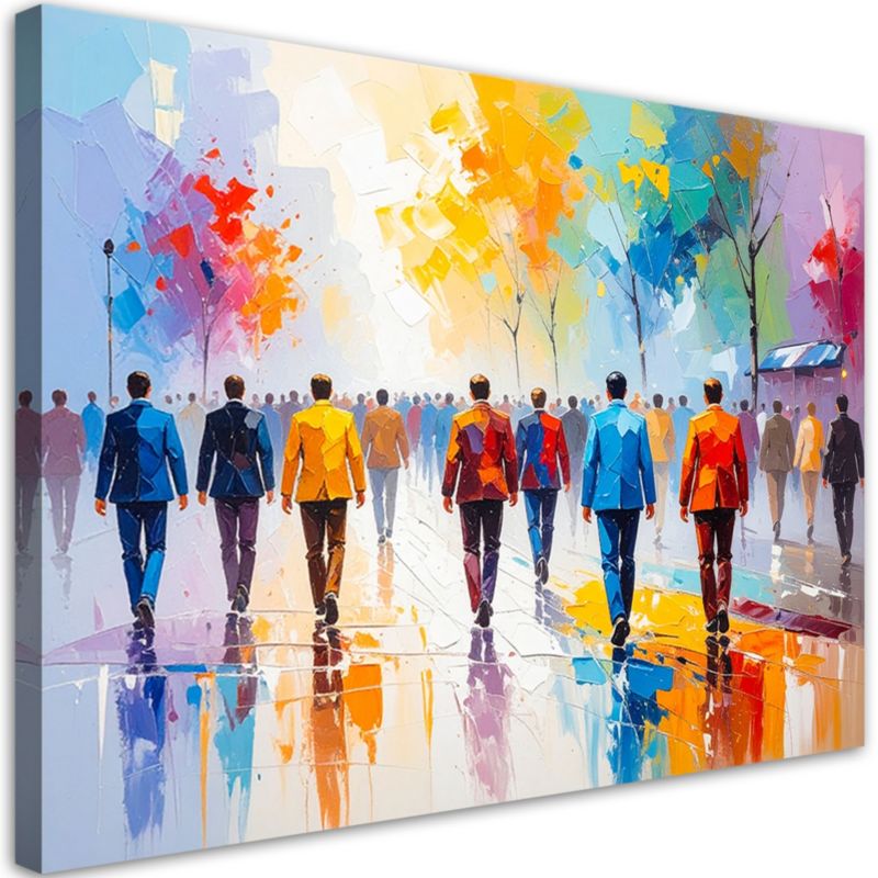 Obraz do salonu biura Feeby Ludzie na ulicy Tłum Miasto 120x80cm 1szt