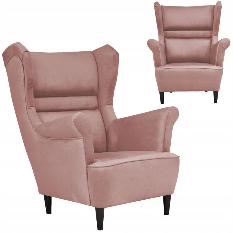 Fotel uszak do salonu Family Meble Zoja róż 1szt