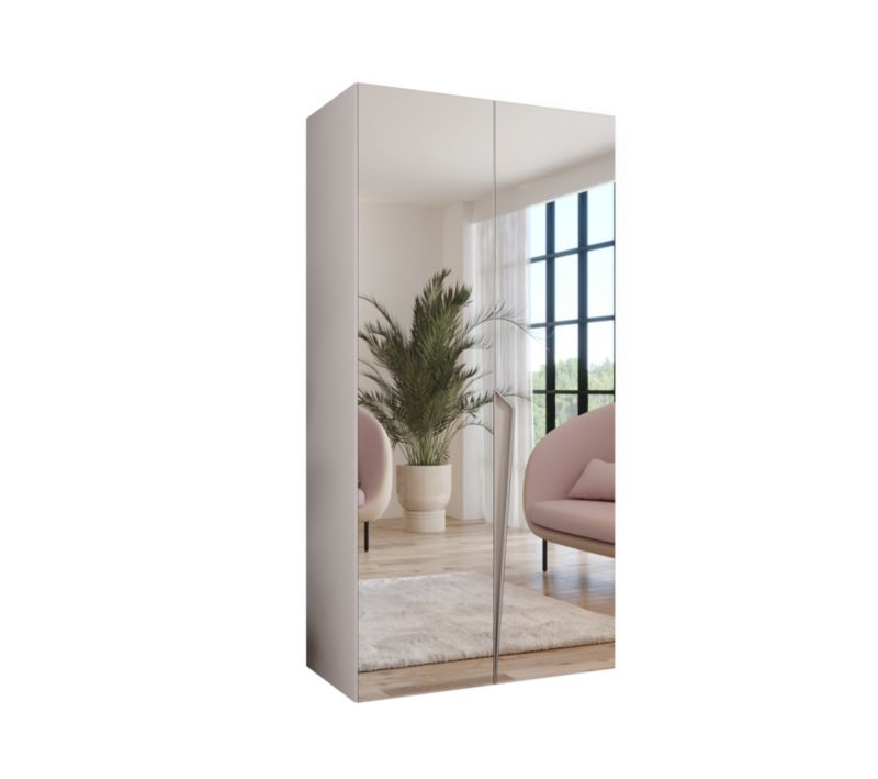 Szafa uchylna z lustrem otwierana Abiks PIANO 3 100 wys 202 cm Biały + Kaszmir 1 szt