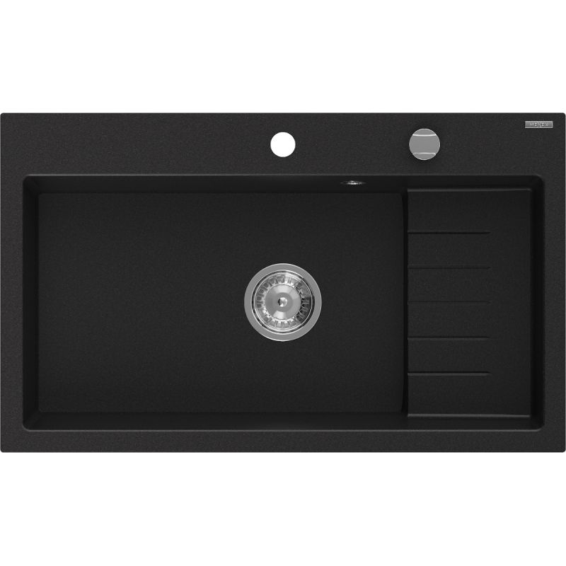 Zlewozmywak wpuszczany Mexen Omar 1-komorowy czarny 800x480 mm 6520801005-77