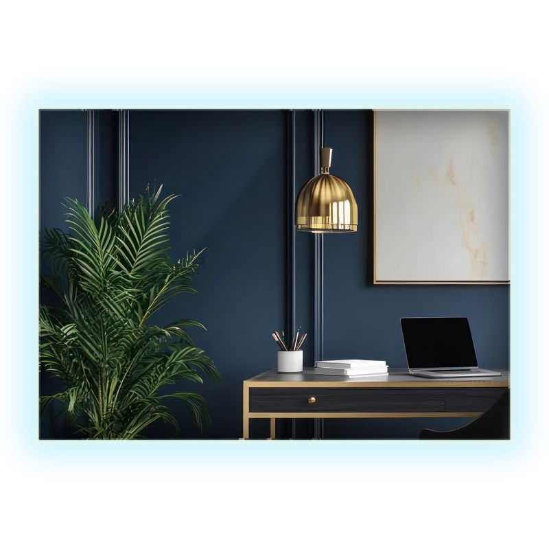 Lustro Prostokątne LED ArtPrintCave 100 x 70 cm Duże Dekoracyjne Neutralne Podświetlane do Salonu Sypialni 1 szt.