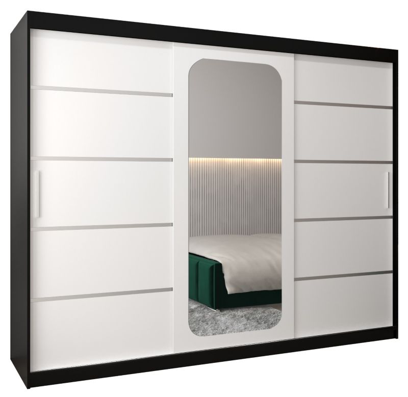 Szafa przesuwna Garderoba Abiks PROMO V2 250 czarny/biały 1 szt.