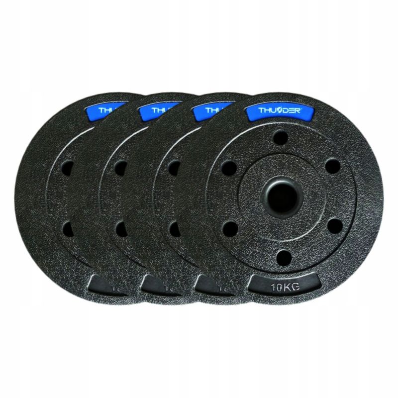 Zestaw obciążeń bitumicznych THUNDER SET-B-06-40KG 4x10kg, talerze kompozytowe 31mm 4szt.