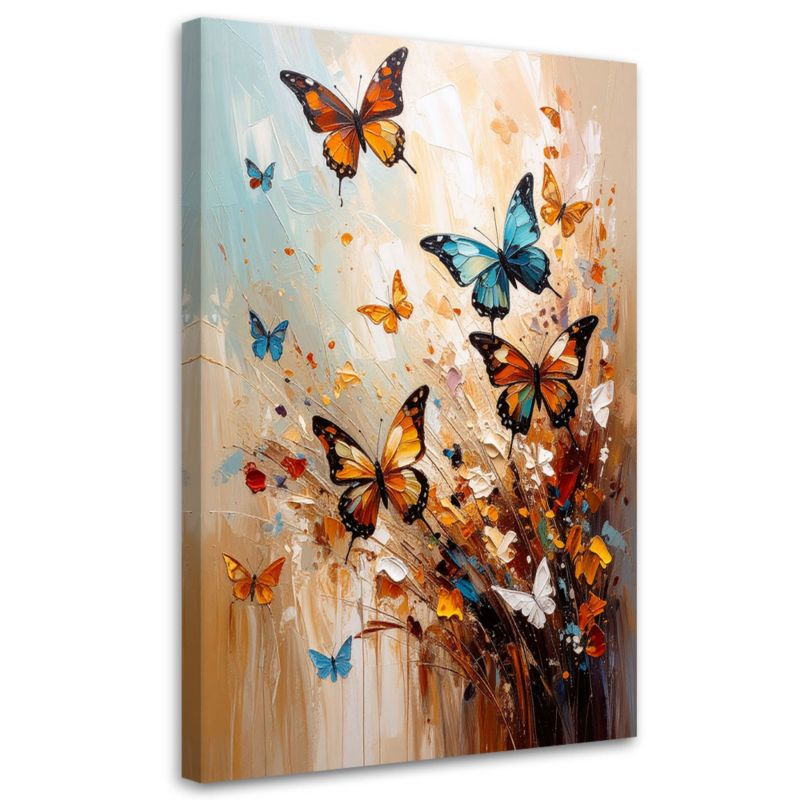 Obraz na płótnie do salonu sypialni Feeby Kolorowe Motyle 60x90cm 1szt