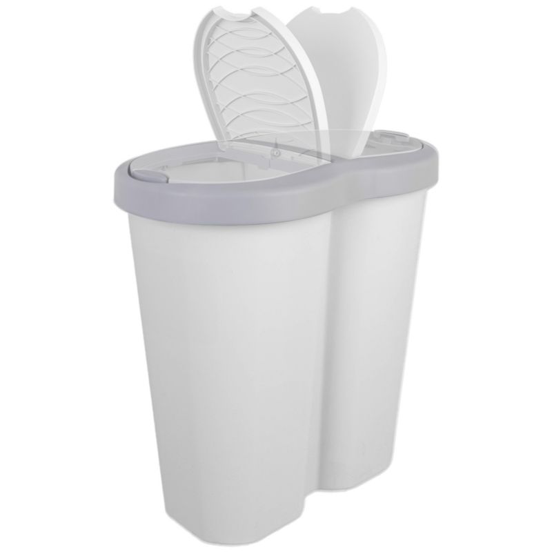 Kosz na śmieci KADAX podwójny Aumoy szary 40 L 1 szt.