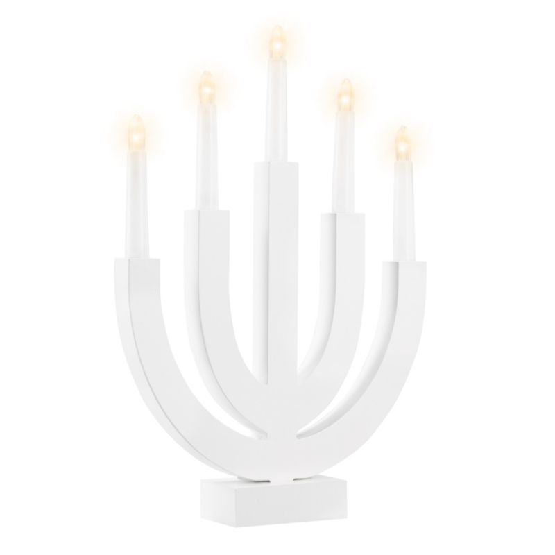 Świecznik świąteczny adwentowy Springos Led z 5 świecami na baterie biały 1 szt.