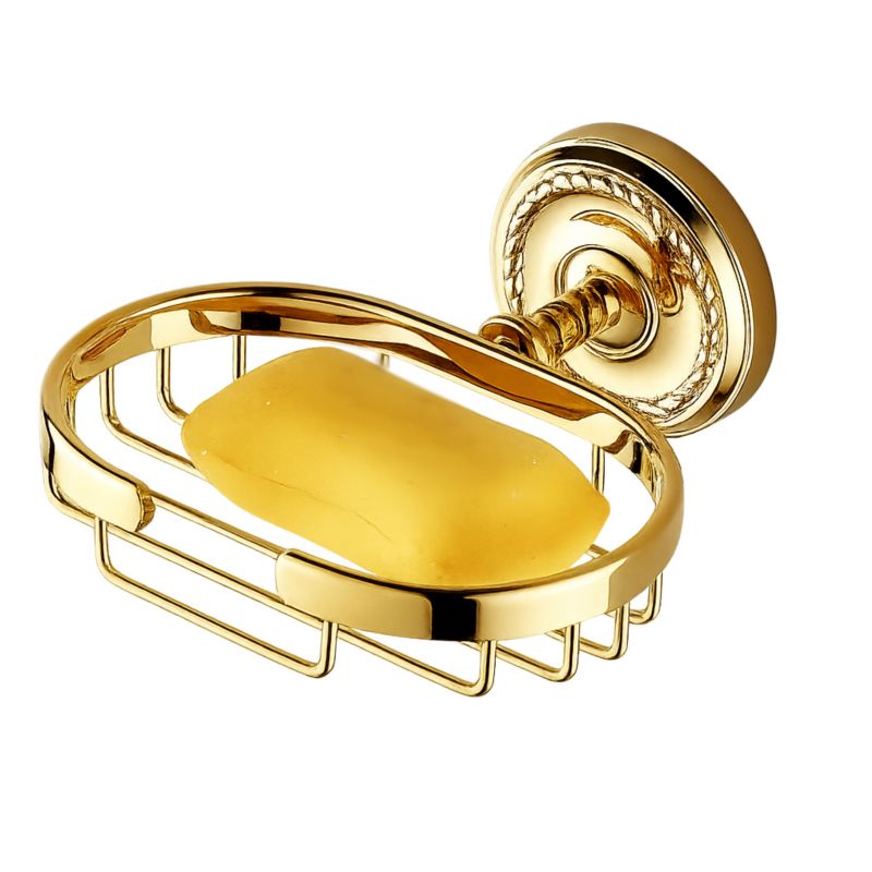 Koszyk na mydło Lauferi DANAE mosiężny złoty retro 1 szt.