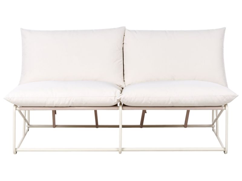 Sofa ogrodowa dla 2 osób Pico Metal Jasnobeżowy 1 szt.