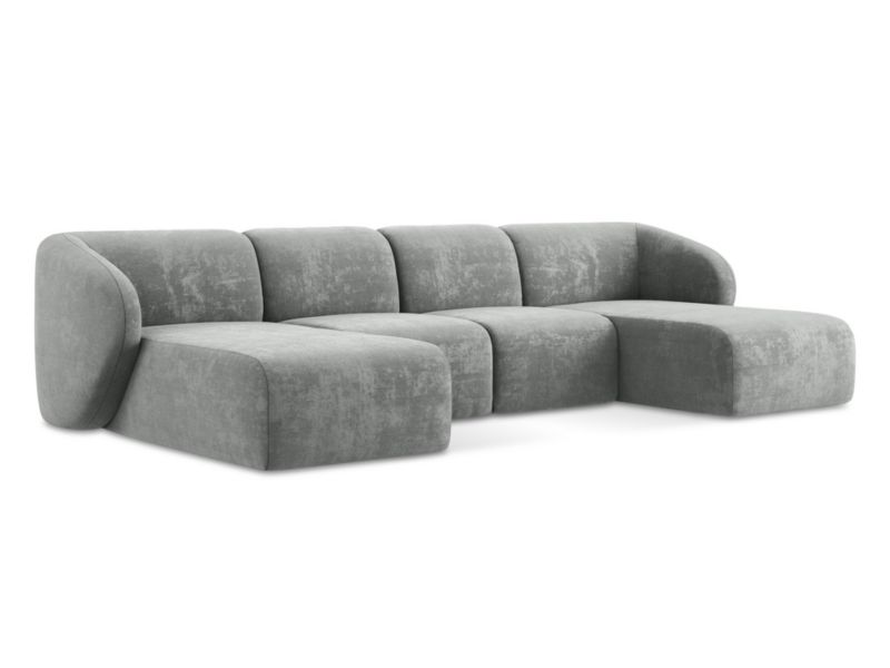 Sofa panoramiczna LaMiaSofa CERVO z tkaniny szenilowej 370x170 cm szary 1 szt.