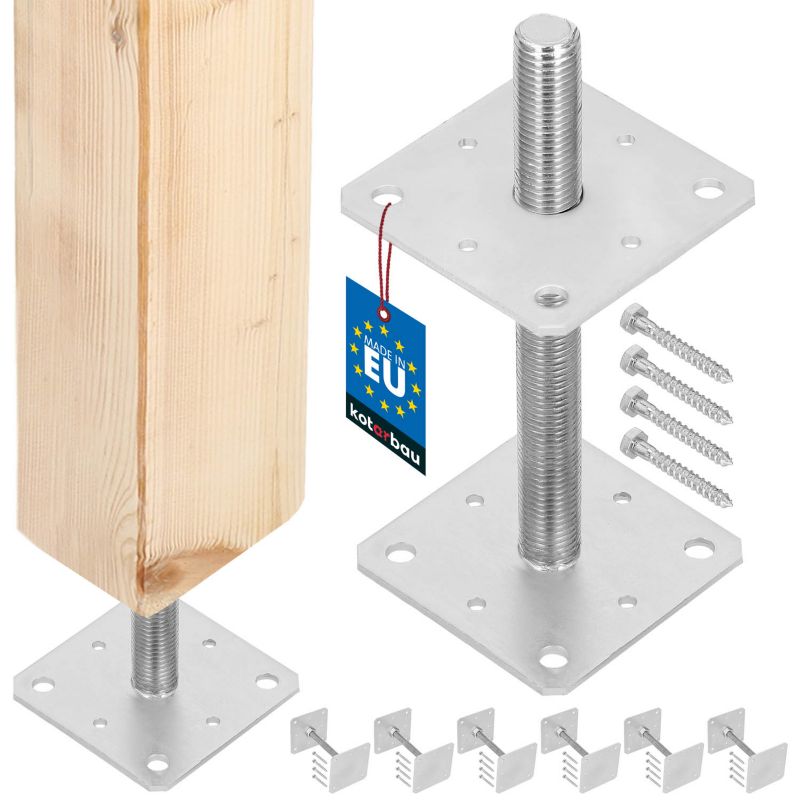 Podstawa słupa KOTARBAU regulowana pręt gwint 160x250 mm 6 szt.