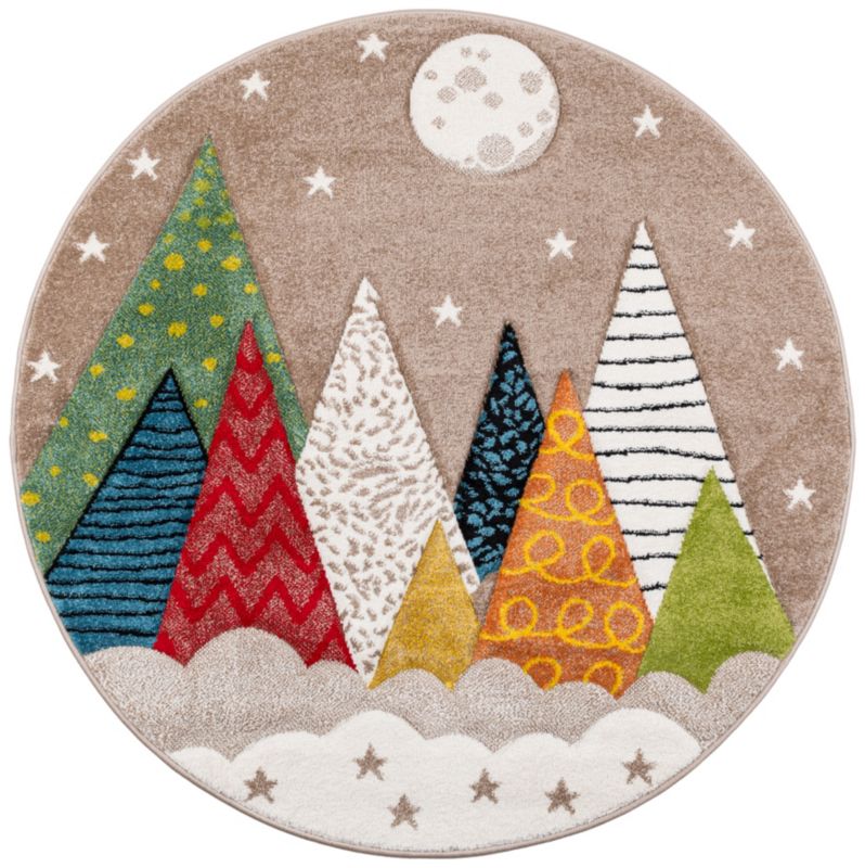 Dywan Bond Kids Multidecor 120 cm koło góry, wielokolorowy, 1 szt.